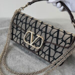 Valentino Loco Toile Iconographe Shoulder Bag Dark Coffee
